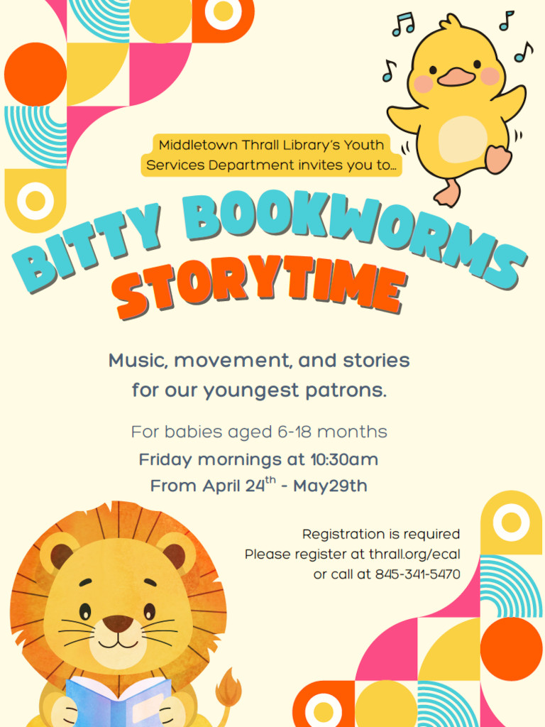 BITTY BOOKWORMS STORYTIME. Learn about this event.