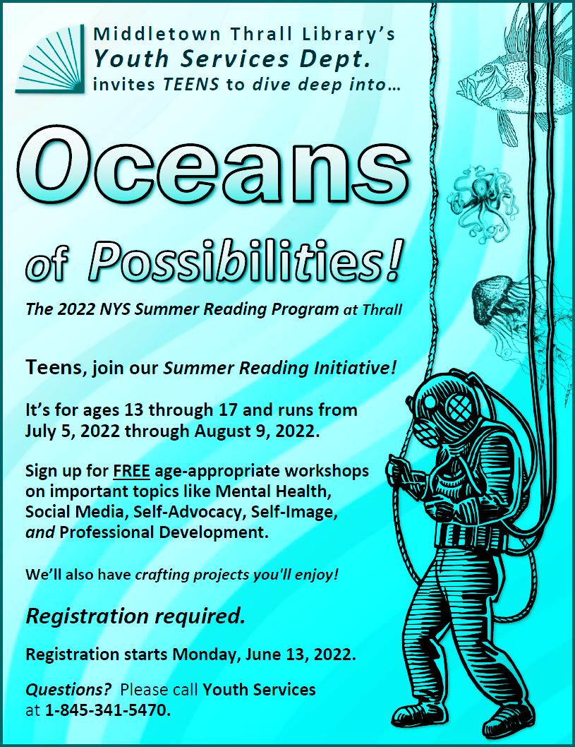 Teens - Dive into Oceans of Possibilities - learn more about this event by following this link