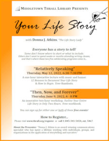 Your Life Story - learn more about this event by following this link